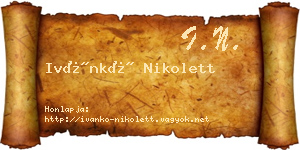 Ivánkó Nikolett névjegykártya