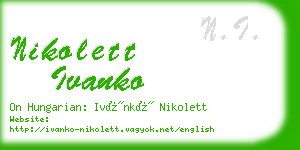 nikolett ivanko business card